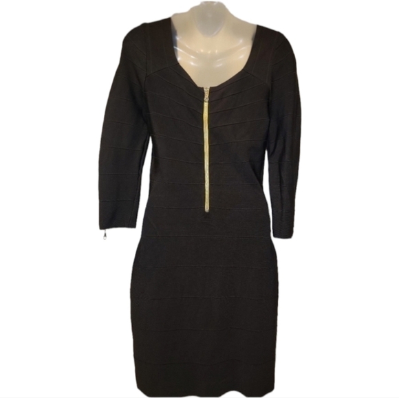 INC International Concepts Black 3/4 Length Sleeve Bandage dress - Picture 4 of 7